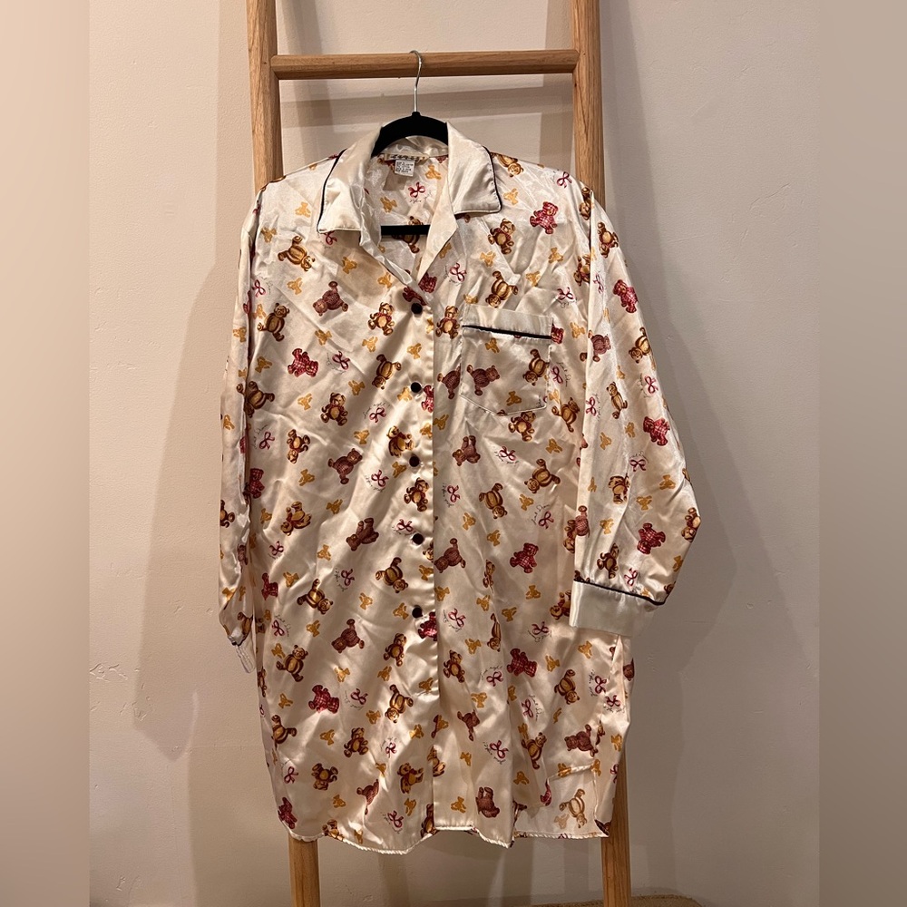 Vintage Teddy Bear Night Gown Pajamas
